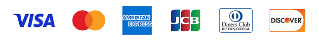 VISA, MASTER CARD, AMERICAN EXPRESS, JCB, Diners Club, DISCOVER